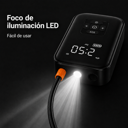 Inflador Eléctrico Portátil 150 PSI | Compresor de Aire para Coche, Moto, Bicicleta, Patinete y Balones