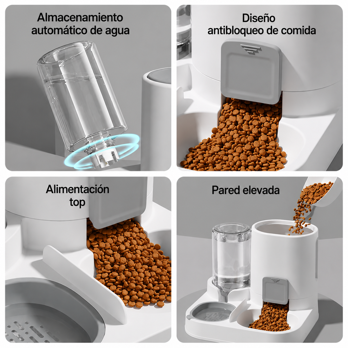 Fuente/Bebedero y Comedero 2 en 1 para Perros y Gatos | Hidratación y Alimentación Automática