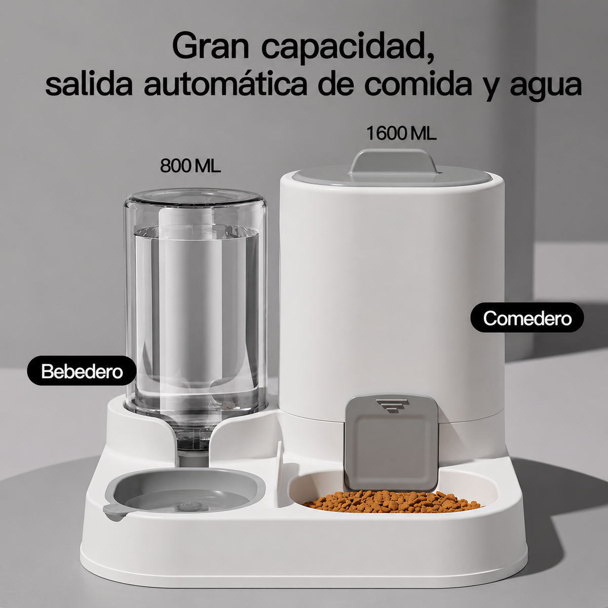 Fuente/Bebedero y Comedero 2 en 1 para Perros y Gatos | Hidratación y Alimentación Automática