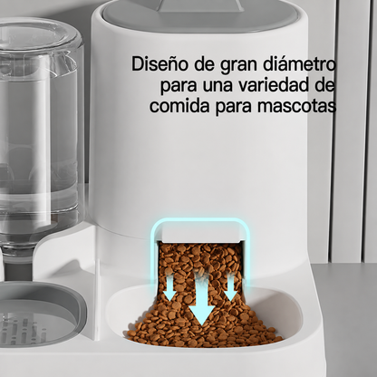 Fuente/Bebedero y Comedero 2 en 1 para Perros y Gatos | Hidratación y Alimentación Automática
