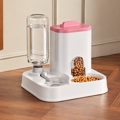 Fuente/Bebedero y Comedero 2 en 1 para Perros y Gatos | Hidratación y Alimentación Automática